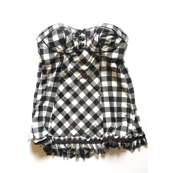 Betsey Johnson Other - Betsey Johnson “Patty Cakes” Plaid Swim Top